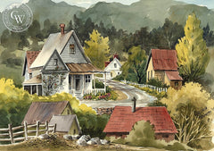Angels Camp, California art by Virginia Tonetti. HD giclee art prints for sale at CaliforniaWatercolor.com - original California paintings, & premium giclee prints for sale