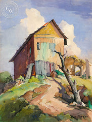 Last Adobe, Calaveritas, California art by William Frates. HD giclee art prints for sale at CaliforniaWatercolor.com - original California paintings, & premium giclee prints for sale