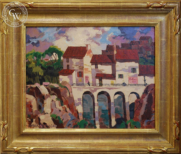 Arthur Lonergan - Untitled Bridge, an original California oil painting for sale, original California art for sale - CaliforniaWatercolor.com