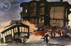 San Francisco Cable Car, c. 1930, California art by Mary Blair. HD giclee art prints for sale at CaliforniaWatercolor.com - original California paintings, & premium giclee prints for sale