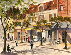 Paris, California art by Mildred Waters. HD giclee art prints for sale at CaliforniaWatercolor.com - original California paintings, & premium giclee prints for sale