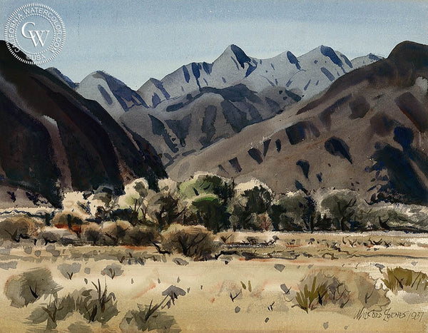 El Cajon Pass, 1957, California art by Milford Zornes. HD giclee art prints for sale at CaliforniaWatercolor.com - original California paintings, & premium giclee prints for sale
