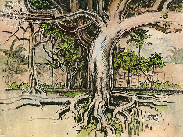 Indian Laurel of Cobano, 1975, California art by Milford Zornes. HD giclee art prints for sale at CaliforniaWatercolor.com - original California paintings, & premium giclee prints for sale