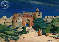 Purana Kila, India, 1943, California art by Milford Zornes. HD giclee art prints for sale at CaliforniaWatercolor.com - original California paintings, & premium giclee prints for sale