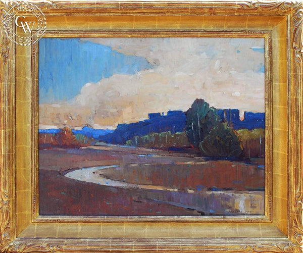 Millard Sheets - L.A. River, 1927, an original California oil painting for sale, original California art for sale - CaliforniaWatercolor.com