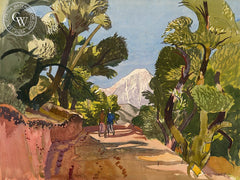 Padua Hills, Claremont, c. 1940's, California art by Millard Sheets. HD giclee art prints for sale at CaliforniaWatercolor.com - original California paintings, & premium giclee prints for sale