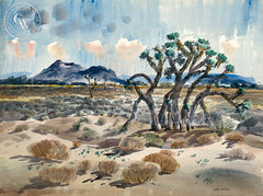 Joshua Tree, California art by Art Riley. Museum quality fine art giclée prints for sale at CaliforniaWatercolor.com - original California paintings, & premium giclée prints for sale
