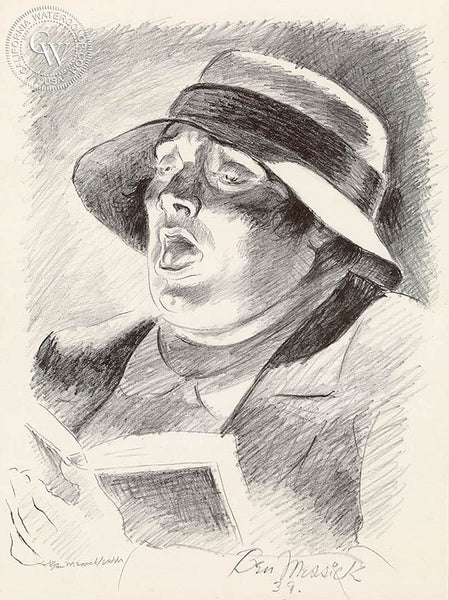 Ben Messick - Gospel Singer (Carol Singer), 1939- California art - fine art print for sale, giclee watercolor print - Californiawatercolor.com