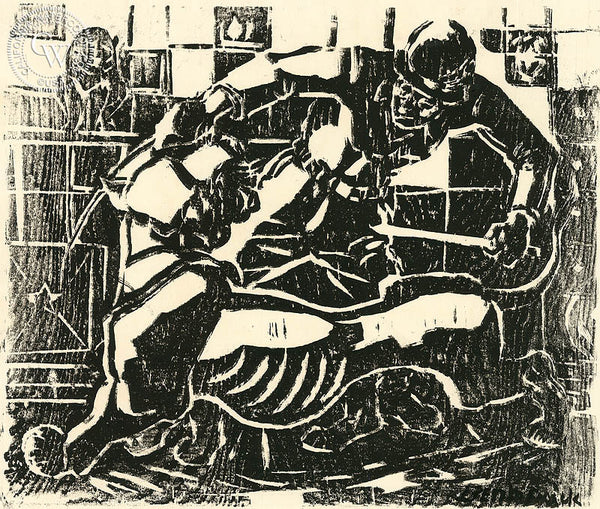 The Big Cat, B & W, California art by Ben Messick. HD giclee art prints for sale at CaliforniaWatercolor.com - original California paintings, & premium giclee prints for sale