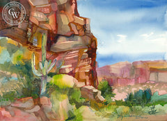 Sedona at Noon, California art by Betsy Dillard Stroud. HD giclee art prints for sale at CaliforniaWatercolor.com - original California paintings, & premium giclee prints for sale