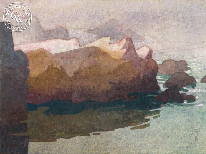 Summer at Point Lobos, watercolor painting by Carolyn Lord  (American art). Fine art giclée print reproduction by California Watercolor for wall decor.