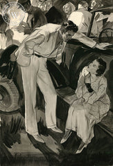 Brief Encounter, c. 1930s, California art by Hardie Gramatky. HD giclee art prints for sale at CaliforniaWatercolor.com - original California paintings, & premium giclee prints for sale