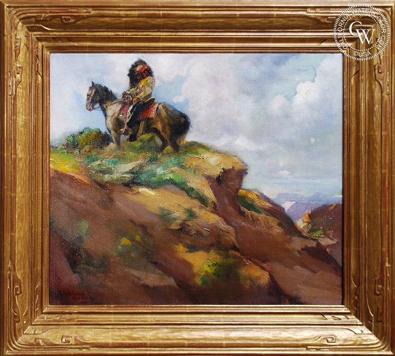 New Mexico, oil painting by Julius Rolshoven (American art). Original painting by California Watercolor for wall decor.