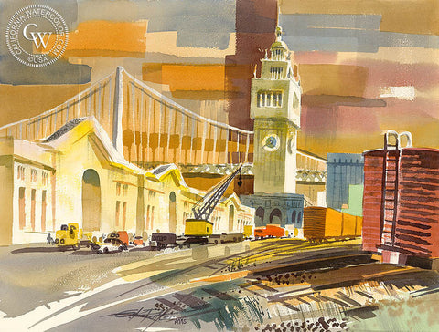 California Vulcan Macaroni Co., 1961, California art by Ken Potter. Museum quality fine art giclée prints for sale at CaliforniaWatercolor.com - original California paintings, & premium giclée prints for sale