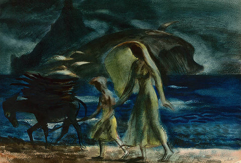 Endless Forage, 1939, California watercolor painting by Millard Sheets. Museum quality giclée fine art prints for sale at CaliforniaWatercolor.com - original California paintings, & premium giclée prints for sale.