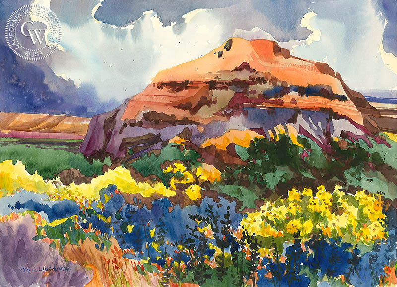 Phoenix Botanical Gardens, watercolor painting by Miri Weible  (American art). Fine art giclée print reproduction by California Watercolor for wall decor.