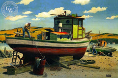 Drydock, California art by Alfred Owles. HD giclee art prints for sale at CaliforniaWatercolor.com - original California paintings, & premium giclee prints for sale