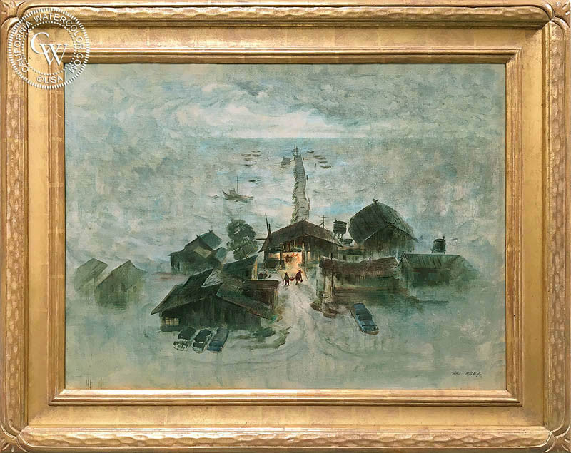 China Camp, oil painting by Art Riley (American art). Original painting by California Watercolor for wall decor.