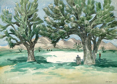 Desert Golf Course, California art by Art Riley. HD giclee art prints for sale at CaliforniaWatercolor.com - original California paintings, & premium giclee prints for sale