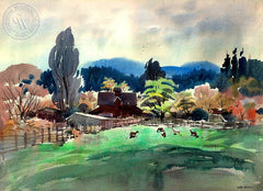 The Corral, California art by Art Riley. HD giclee art prints for sale at CaliforniaWatercolor.com - original California paintings, & premium giclee prints for sale
