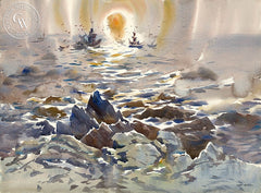 Trolling Off the Coast, California art by Art Riley. HD giclee art prints for sale at CaliforniaWatercolor.com - original California paintings, & premium giclee prints for sale