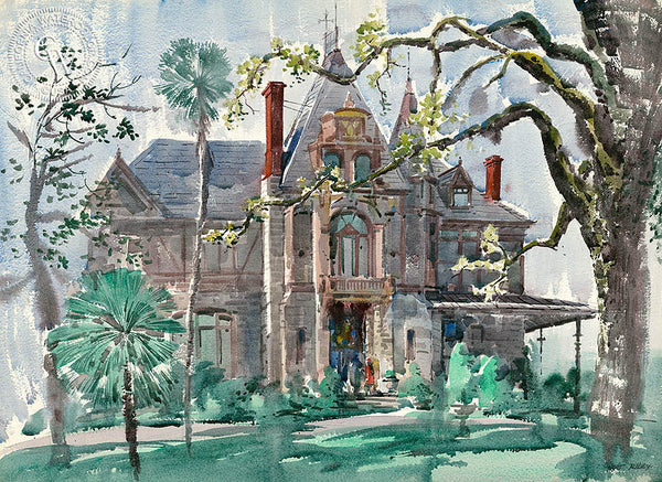 Victorian House, California art by Art Riley. HD giclee art prints for sale at CaliforniaWatercolor.com - original California paintings, & premium giclee prints for sale