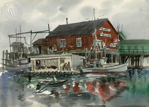 Westport, Washington, California art by Art Riley. HD giclee art prints for sale at CaliforniaWatercolor.com - original California paintings, & premium giclee prints for sale