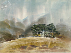 Wheat Field, California art by Art Riley. HD giclee art prints for sale at CaliforniaWatercolor.com - original California paintings, & premium giclee prints for sale
