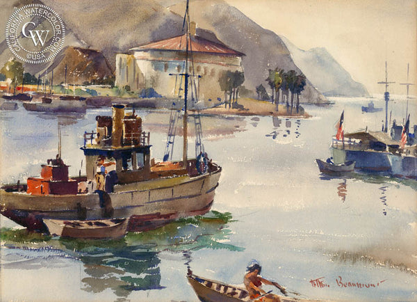 Catalina, a California watercolor painting by Arthur Beaumont. HD giclee art prints for sale at CaliforniaWatercolor.com - original California paintings, & premium giclee prints for sale