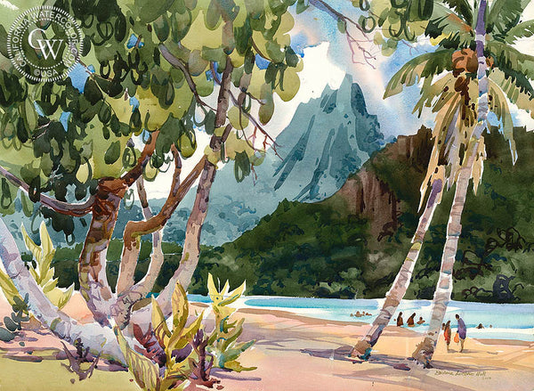 Moorea, California watercolor art by Barbara Luebke Hill. HD giclee art prints for sale at CaliforniaWatercolor.com - original California paintings, & premium giclee prints for sale