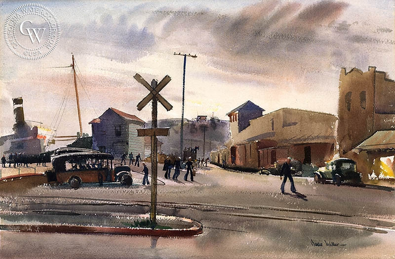 Sailor Come Home, 1944, watercolor painting by Barse Miller  (American art). Fine art giclée print reproduction by California Watercolor for wall decor.