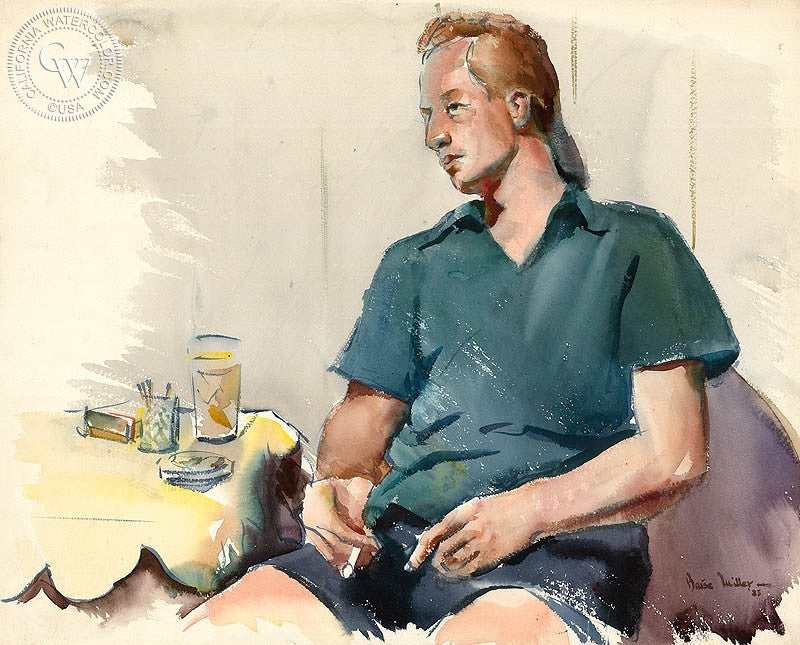 Tall Cool One, 1935, watercolor painting by Barse Miller  (American art). Fine art giclée print reproduction by California Watercolor for wall decor.