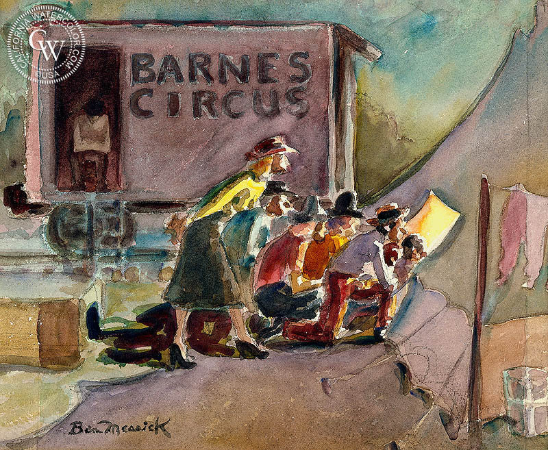 A Peek at the Circus c. 1940s art by Ben Messick California
