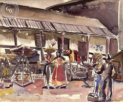 Olvera St., LA, California art by Ben Messick. HD giclee art prints for sale at CaliforniaWatercolor.com - original California paintings, & premium giclee prints for sale