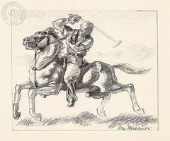 Ben Messick - Polo Player - California art - fine art print for sale, giclee watercolor print - Californiawatercolor.com