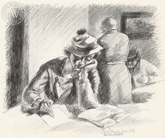 Ben Messick - Study Hour, 1939 - California art - fine art print for sale, giclee watercolor print - Californiawatercolor.com