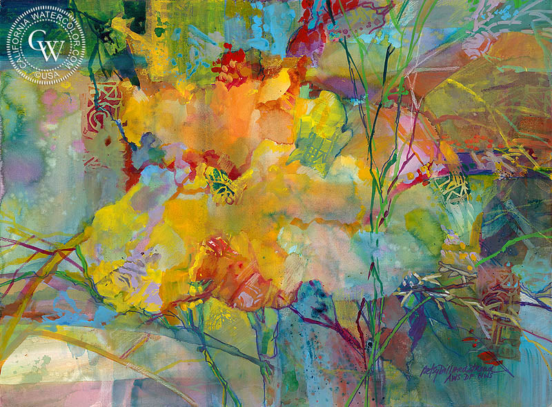 Oceanic Symphony, watercolor painting by Betsy Dillard Stroud  (American art). Fine art giclée print reproduction by California Watercolor for wall decor.