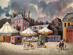 France Carnival, c. 1930's, California art by Caesar Hernandez. HD giclee art prints for sale at CaliforniaWatercolor.com - original California paintings, & premium giclee prints for sale