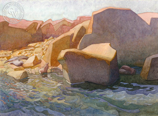 Fish Rock Retreat, California art by Carolyn Lord. HD giclee art prints for sale at CaliforniaWatercolor.com - original California paintings, & premium giclee prints for sale