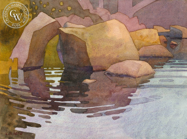 Beside the Clear Water at Negro Bar, 2018, a California watercolor painting by Carolyn Lord. HD giclee art prints for sale at CaliforniaWatercolor.com - original California paintings, & premium giclee prints for sale