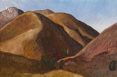 Collier Canyon Ravine, 1991, California art by Carolyn Lord. HD giclee art prints for sale at CaliforniaWatercolor.com - original California paintings, & premium giclee prints for sale
