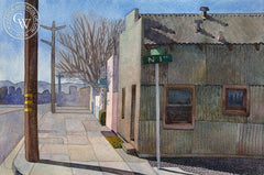 Isings at North "I" and Railroad, 2007, California art by Carolyn Lord. HD giclee art prints for sale at CaliforniaWatercolor.com - original California paintings, & premium giclee prints for sale
