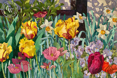 Mary, How Does Your Garden Grow, 1989, California art by Carolyn Lord. HD giclee art prints for sale at CaliforniaWatercolor.com - original California paintings, & premium giclee prints for sale