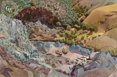Mint Chip Rock Pit, 2002, California art by Carolyn Lord. HD giclee art prints for sale at CaliforniaWatercolor.com - original California paintings, & premium giclee prints for sale