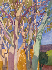 Slo Eucalyptus, 2011, a California watercolor painting by Carolyn Lord. HD giclee art prints for sale at CaliforniaWatercolor.com - original California paintings, & premium giclee prints for sale