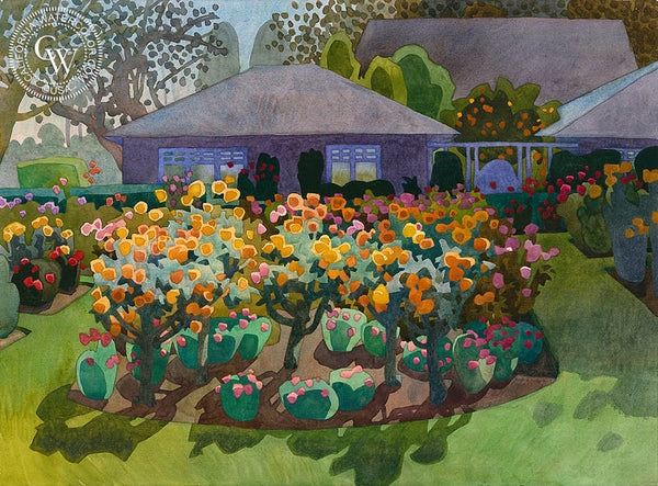 Wrigley Garden, 2008, California art by Carolyn Lord. HD giclee art prints for sale at CaliforniaWatercolor.com - original California paintings, & premium giclee prints for sale