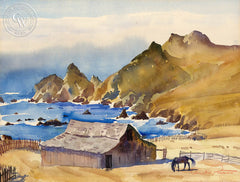 California Coastline, a California watercolor painting by Charles Payzant. HD giclee art prints for sale at CaliforniaWatercolor.com - original California paintings, & premium giclee prints for sale