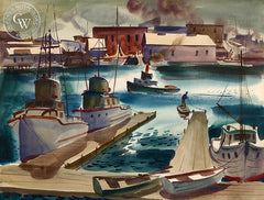 Cerritos Channel, California art by Charles Payzant. HD giclee art prints for sale at CaliforniaWatercolor.com - original California paintings, & premium giclee prints for sale