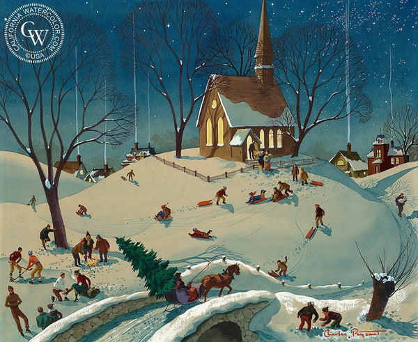 December Night, California art by Charles Payzant. HD giclee art prints for sale at CaliforniaWatercolor.com - original California paintings, & premium giclee prints for sale