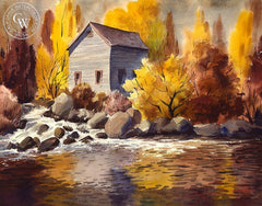 Mill Stream, California art by Charles Payzant. HD giclee art prints for sale at CaliforniaWatercolor.com - original California paintings, & premium giclee prints for sale